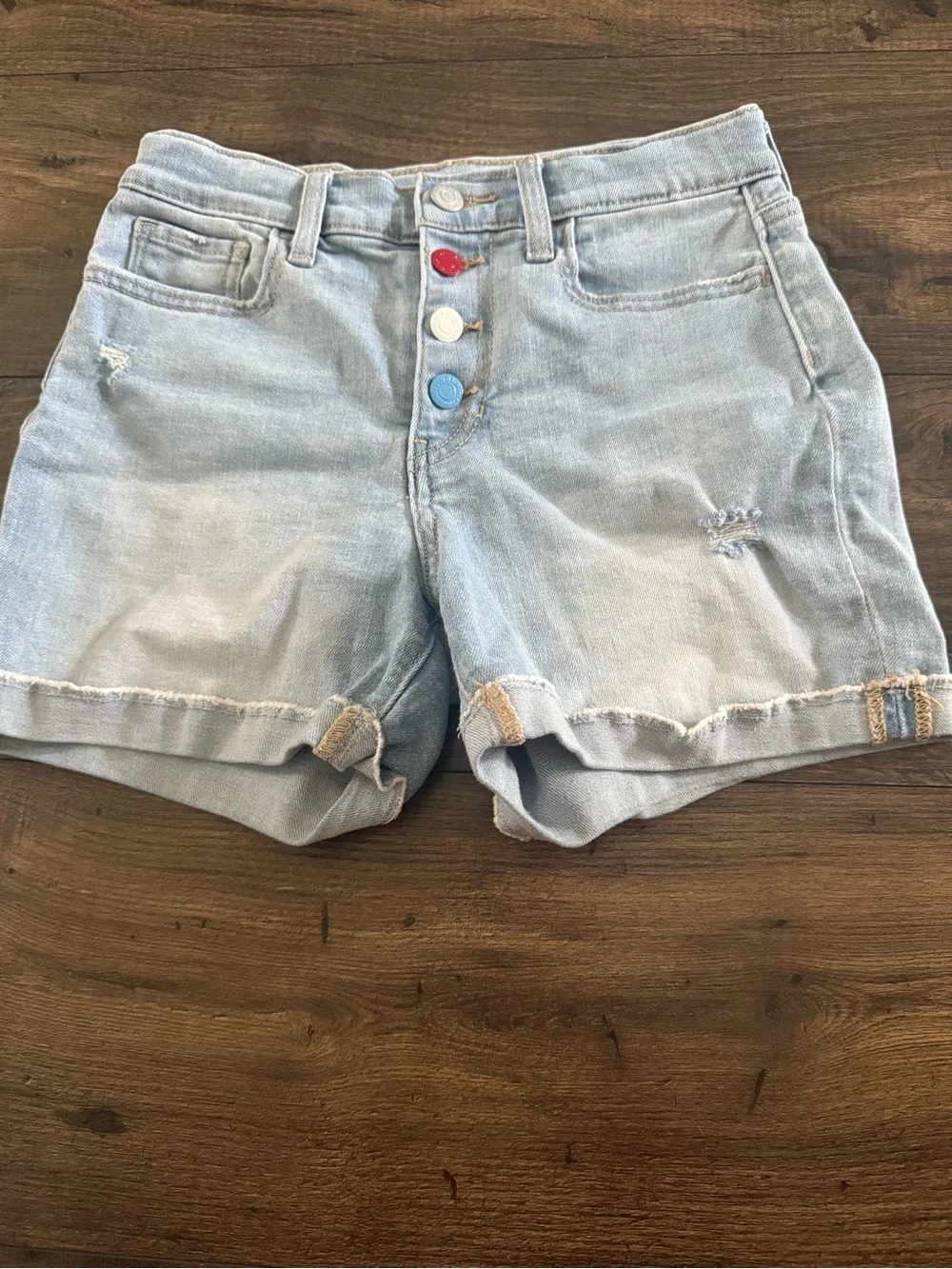 Old Navy Light Blue Denim Button-Front Kids Shorts